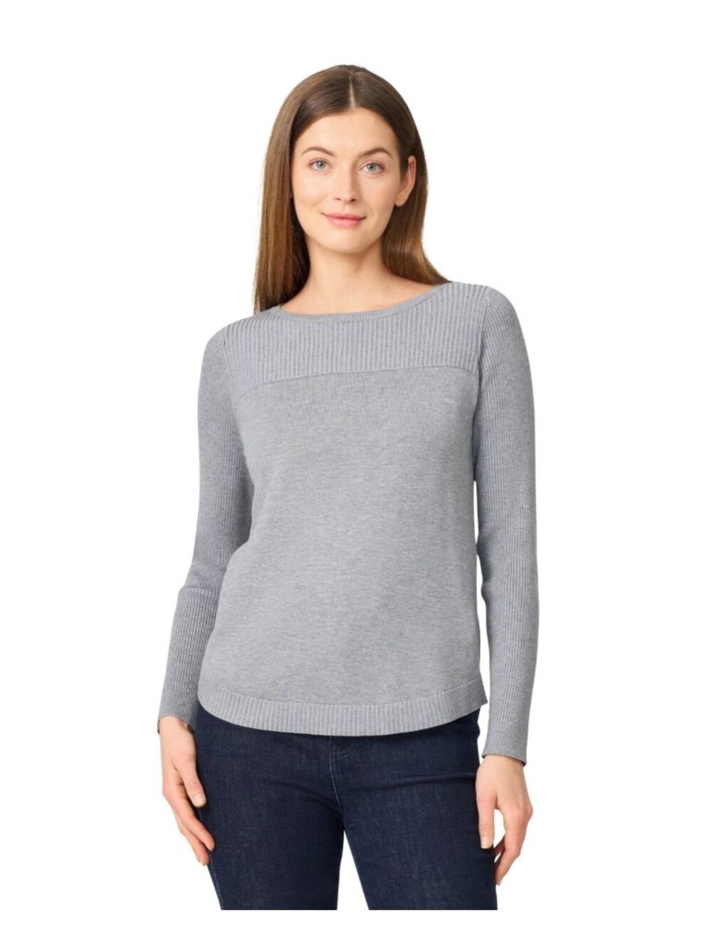 Melissa Paige Women's Boat Neck knit Rayon Long-Sleeve Sweater Gray Size XL SALE